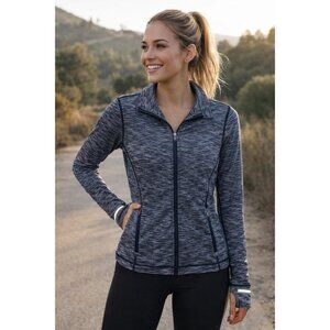 Victoria Sport Marbled Blue Track Jacket size SMALL Victoria's Secret